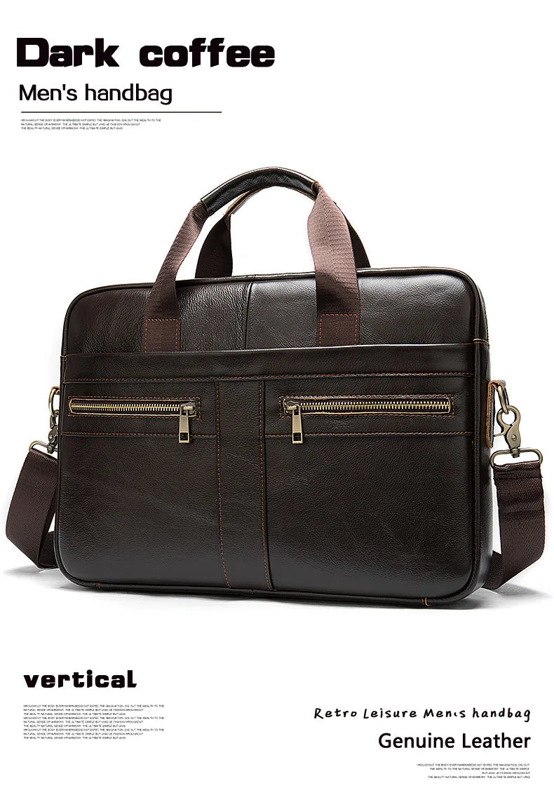 Natural Leather For Men Messenger Bags Man Briefcases Bag Business
