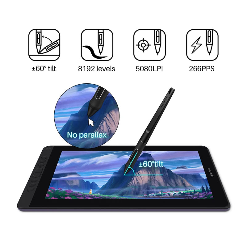 Huion Kamvas 13 Graphics Tablet Monitor AG Glass Pen Display Drawing