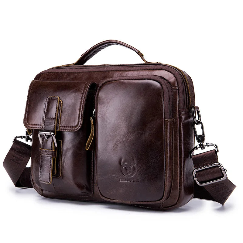BULLCAPTAIN New Genuine Leather Men Crossbody Bag Male Briefcase