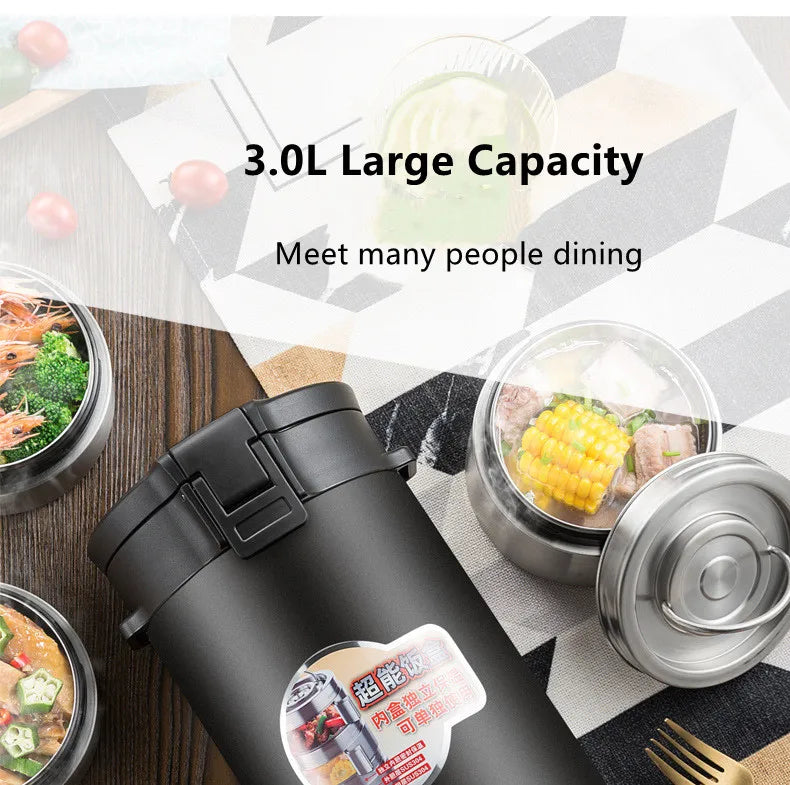 Large Capacity Stainless Steel Thermal Insulation Lunch Box