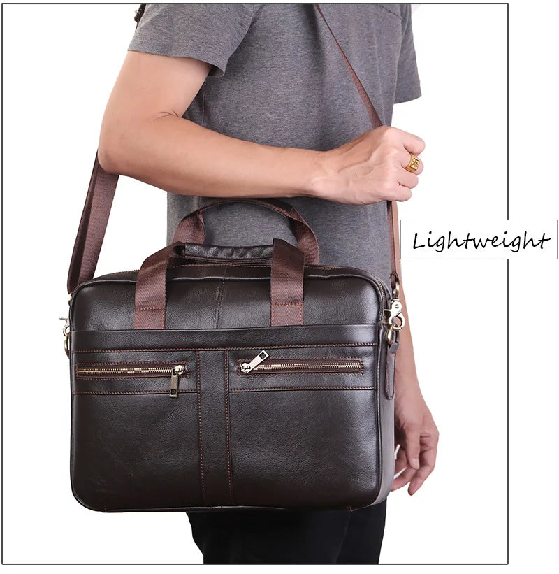 Natural Leather For Men Messenger Bags Man Briefcases Bag Business