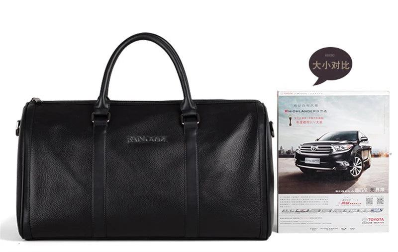 MUNUKI Vintage Crazy Horse Genuine Leather Travel bag Large Luggage