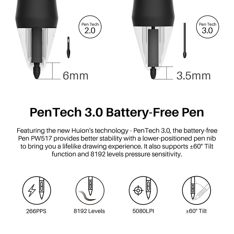Huion Kamvas 13 Graphics Tablet Monitor AG Glass Pen Display Drawing