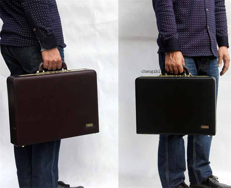Black Leather Messenger Bag Box - 14-18 Inch Computer Briefcase - Product Details