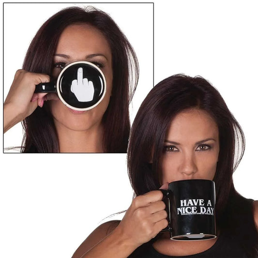 Drop shipping!Ceramic Middle Finger Coffee Cups Personality Office Gifts Have A  - Main View