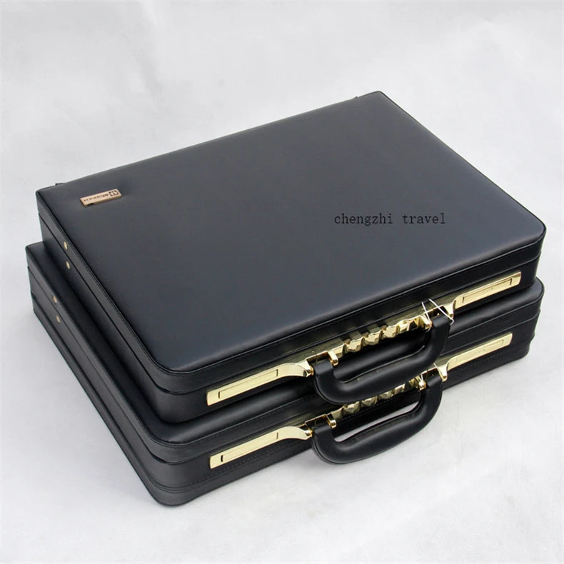 Black Leather Messenger Bag Box - 14-18 Inch Computer Briefcase - Features and Specifications