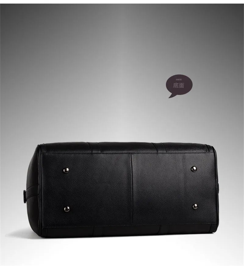 MUNUKI Vintage Crazy Horse Genuine Leather Travel bag Large Luggage