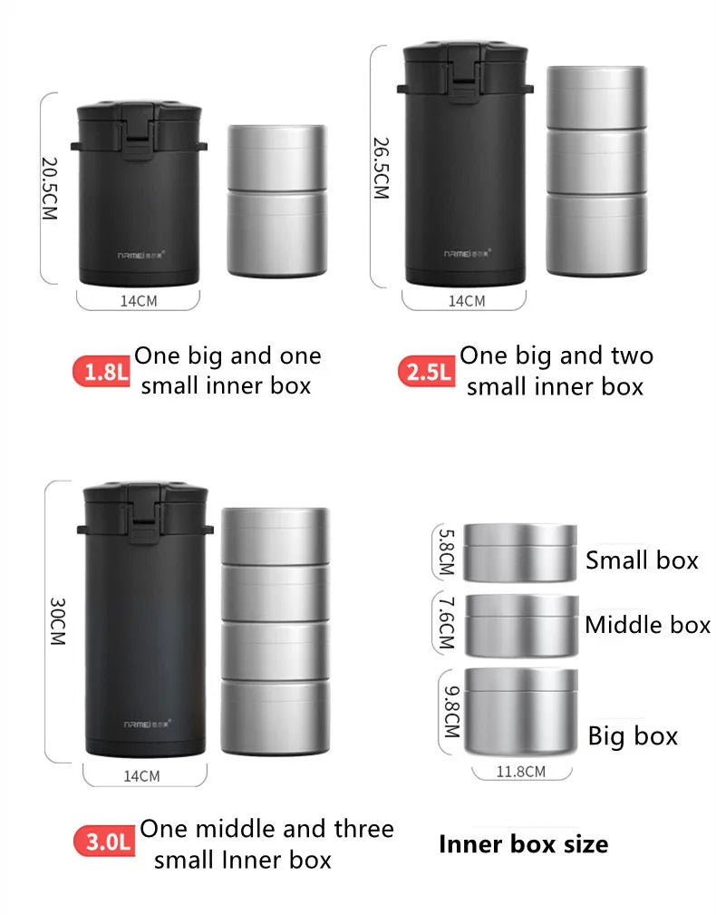 Large Capacity Stainless Steel Thermal Insulation Lunch Box