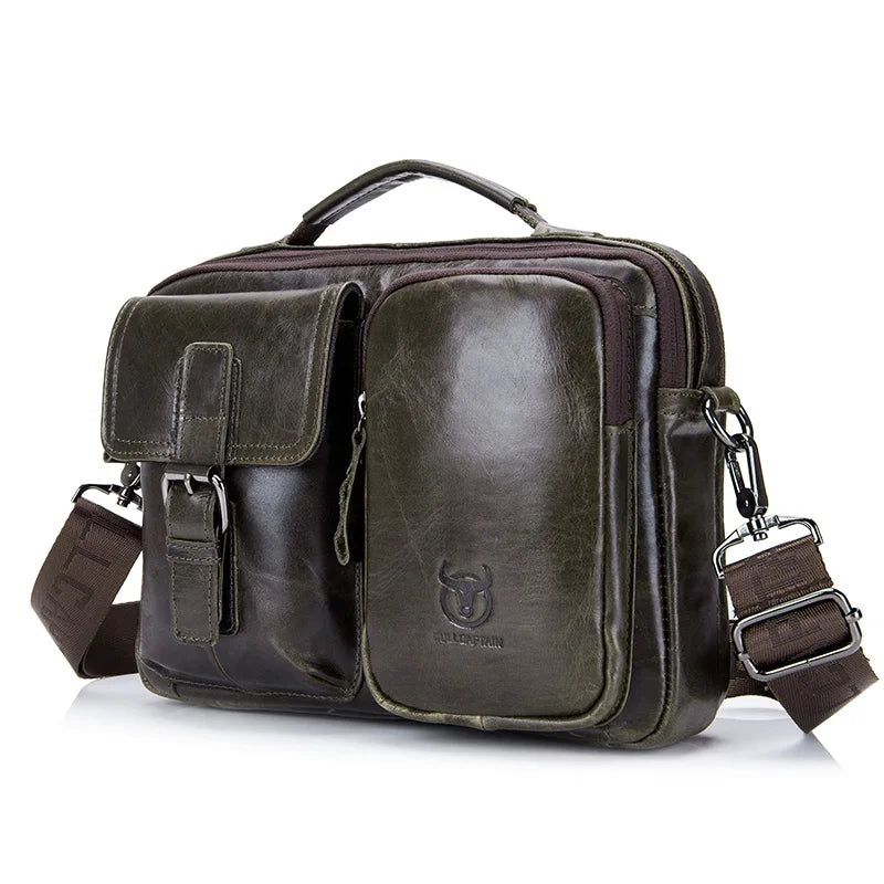BULLCAPTAIN New Genuine Leather Men Crossbody Bag Male Briefcase