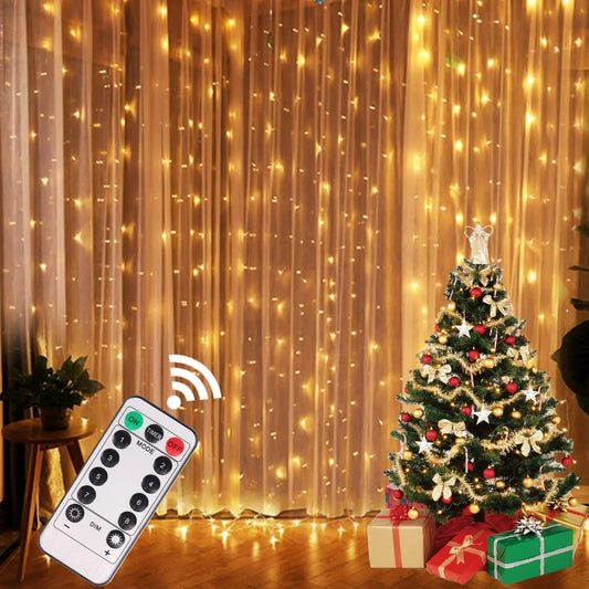 Christmas Lights Curtain Garland Merry Christmas Decor for Home 2025 X - Main View