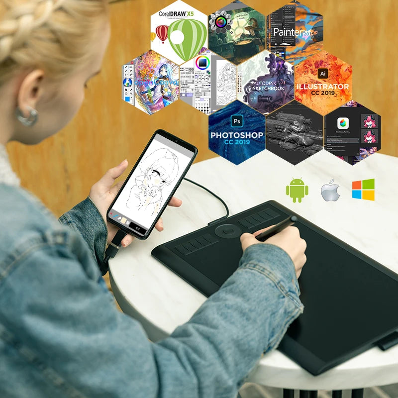 Digital Drawing Tablet 10x6.25 - Tilt Support | M10K PRO - Additional View