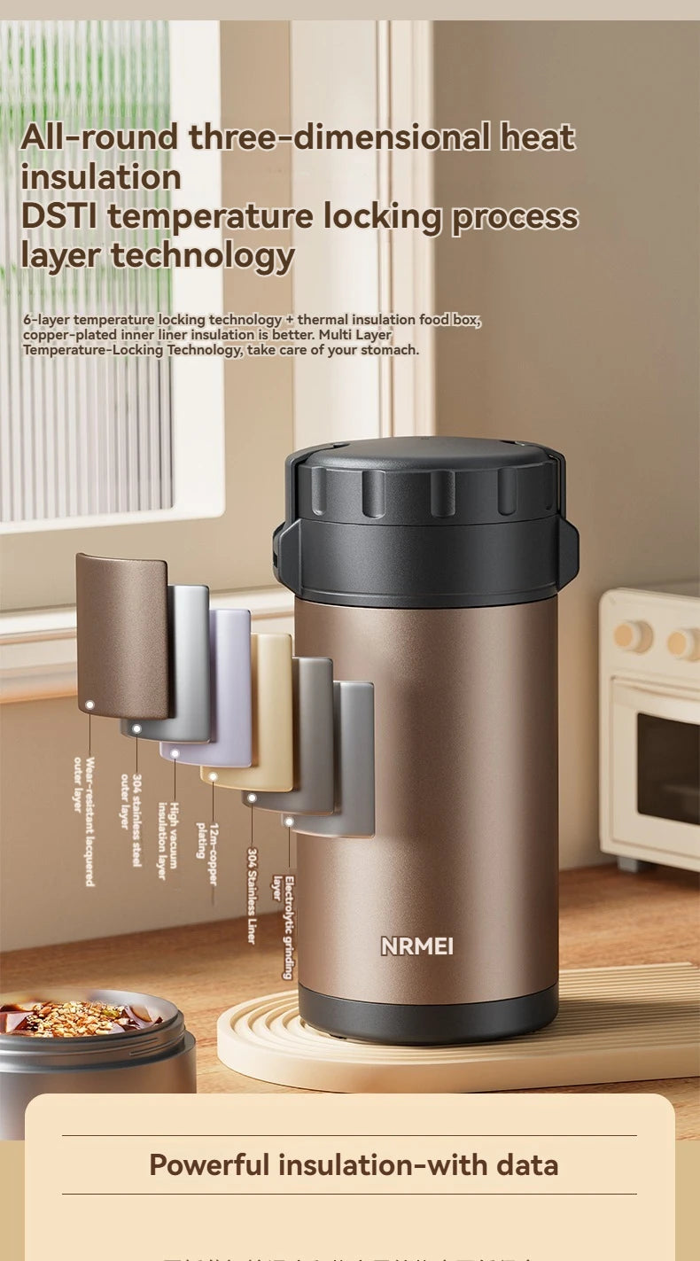 Stainless Steel Lunch Box, Large Capacity, Outdoor Bento Box,