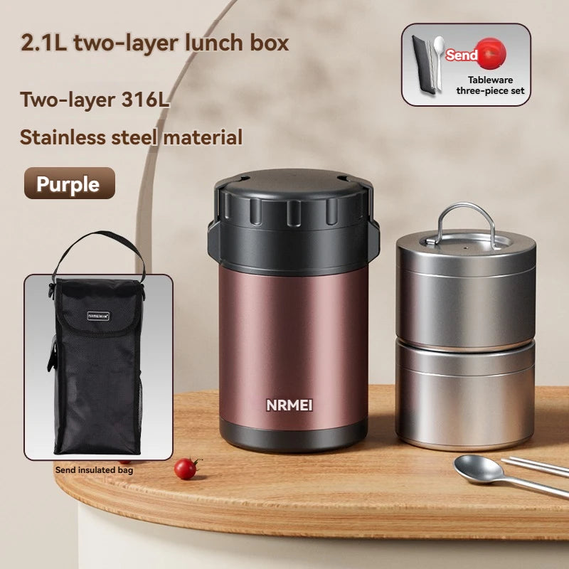 Stainless Steel Lunch Box, Large Capacity, Outdoor Bento Box,