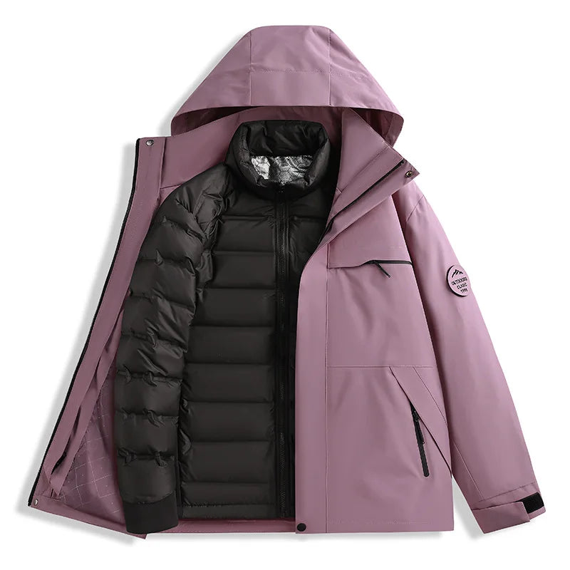 Neutral New Down Jacket 3-in-1 Adventure Thickened Warm Windbreaker Casual Travel Cold Protection Au - Gallery image 12
