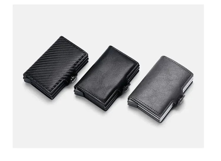Double Layer Anti-Theft Card Case with RFID Blocking - Carbon Fiber