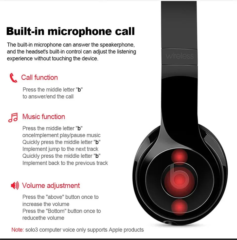 brand Beats SOLO3 Bluetooth Headset Wireless Headphone 360Degree Surround HIFI Sound Music Gaming He - Gallery image 13