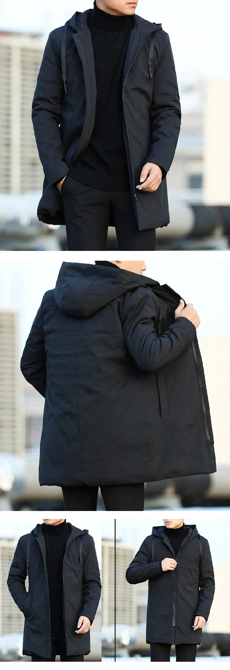 Autumn Winter Men's Trench Coat Male Windbreaker Outerwear Jaquet Man Coat Men Casual Thicken Warm H - Gallery image 9