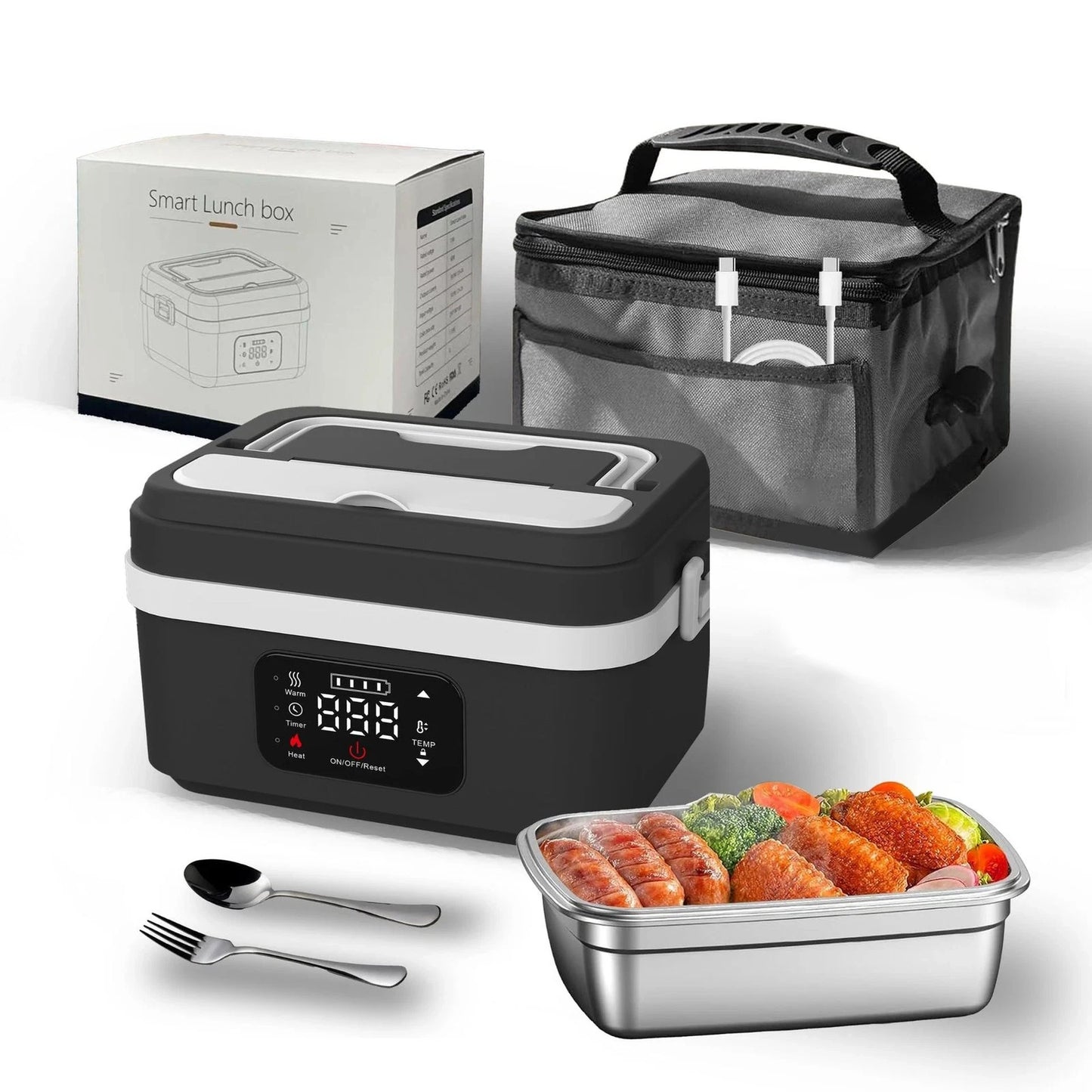 Wireless Electric Insulated Lunch Box - Built-in 8000mAh Battery,