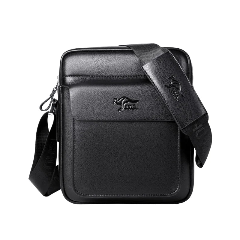 PU Leather Crossbody Bag for Men - Square Sling Shoulder Bag with