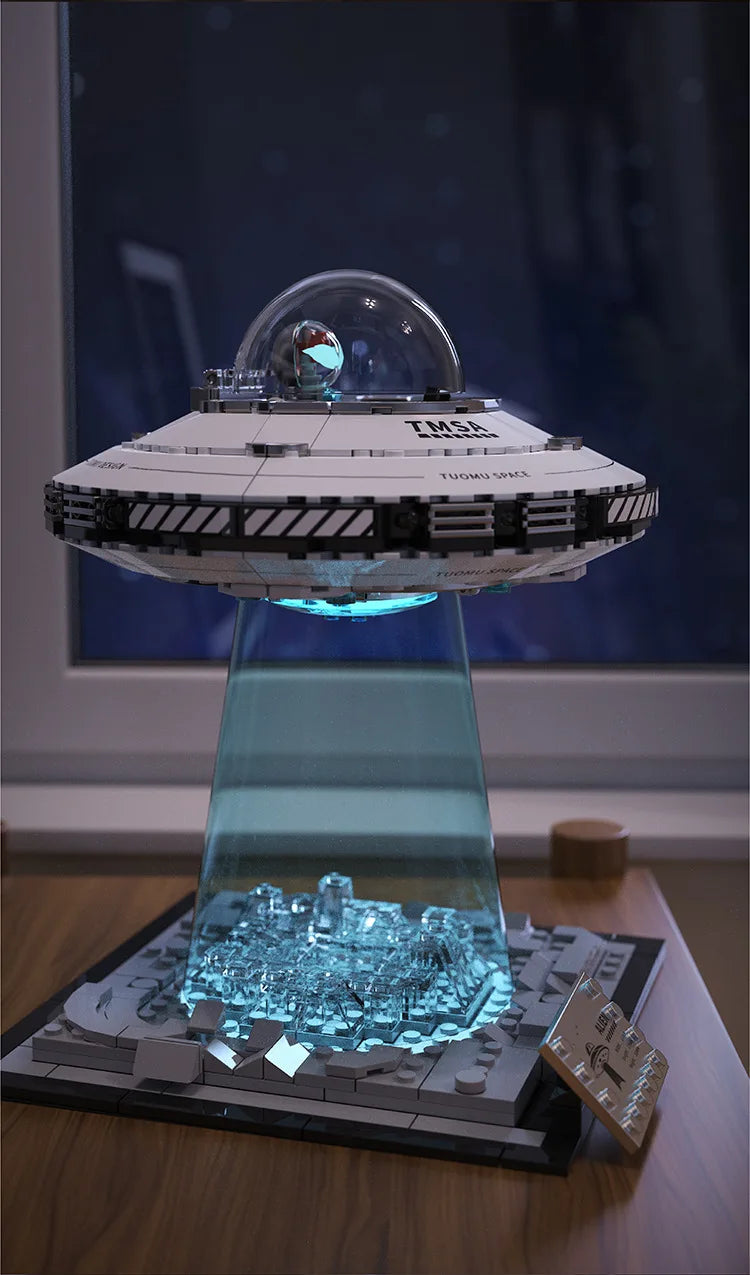 Hot 601pcs MOC Technical Space UFO Spaceship Building Blocks Spacecraft Bricks Model Assembling DIY  - Gallery image 9