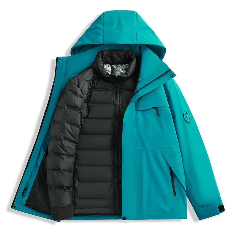 Neutral New Down Jacket 3-in-1 Adventure Thickened Warm Windbreaker Casual Travel Cold Protection Au - Gallery image 11