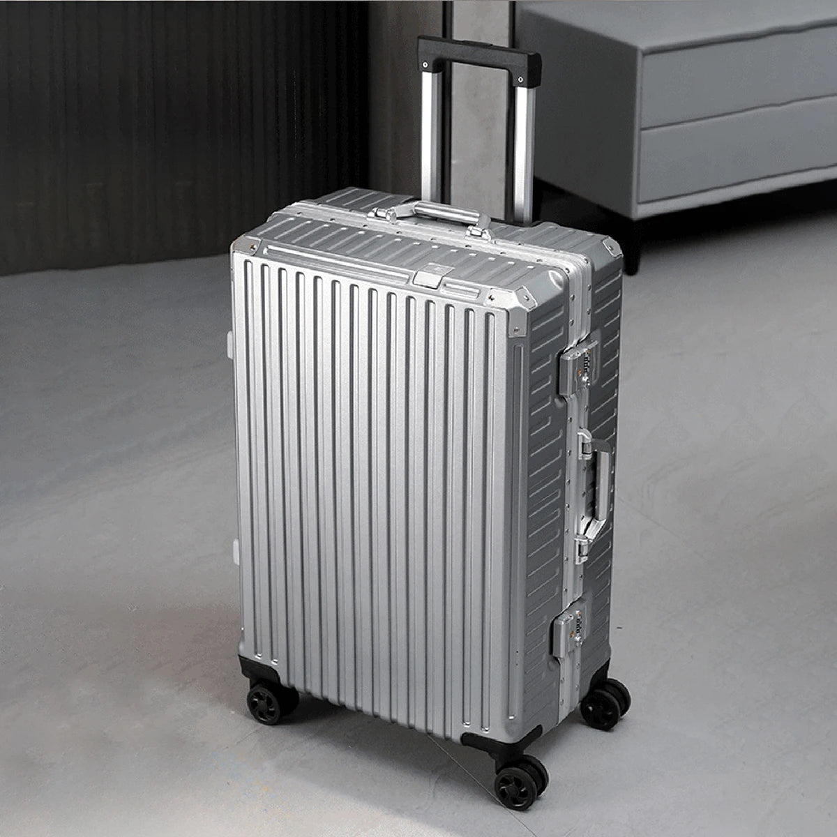 Trolley Luggage 20 24 26 28 Inch Aluminum Frame Rolling Luggage Case USB Travel Suitcase on Wheels C - View 5