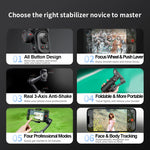 AOCHUAN 3-Axis Handheld Gimbal Stabilizer for Smartphone with Fill Lig - Front View