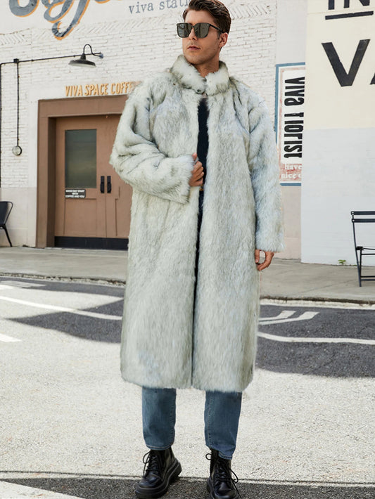 Men's Winter Coat Warm and Soft Faux fur Coat Perfecto for Men Fashion and Gorge - Main View