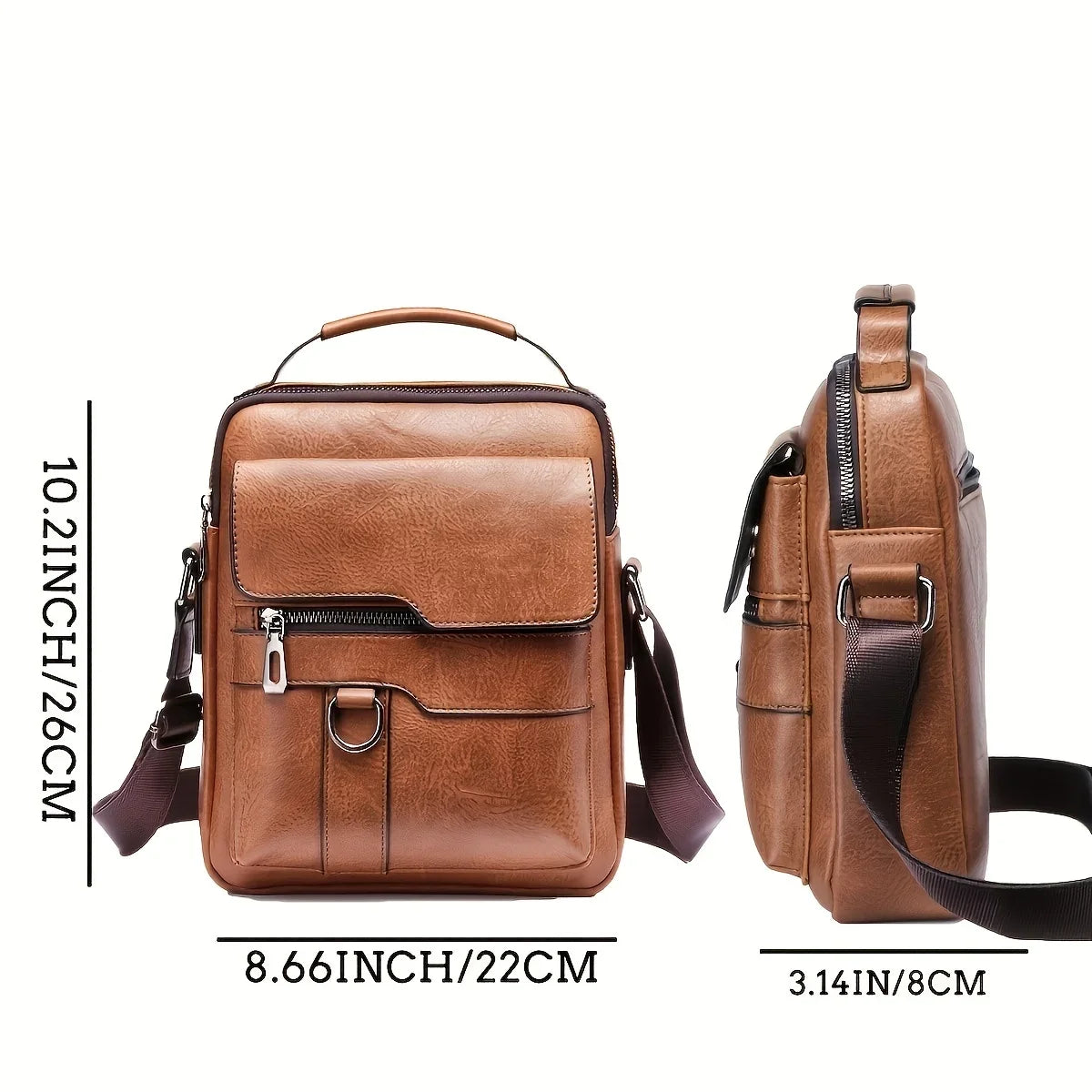 Men's Crossbody Bags Business Flap Male Solid Messenger Bag Travel