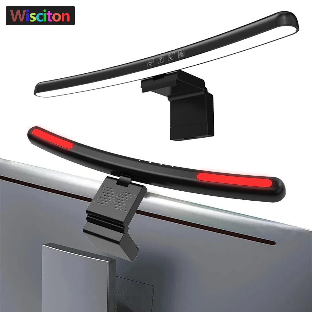 Curved Screen Hanging Light Bar RGB Desktop Background Atmosphere Lamp 3-Color E - Main View