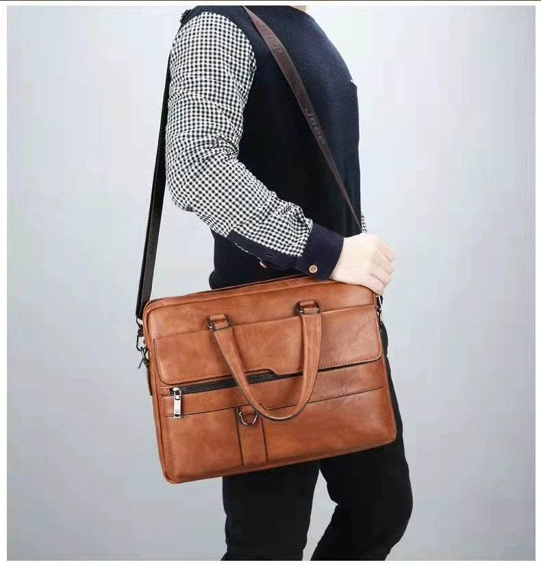 Luxury Brand Business Briefcase Men Leather Handbag For Man