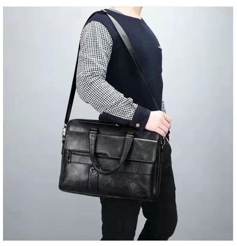 Luxury Brand Business Briefcase Men Leather Handbag For Man