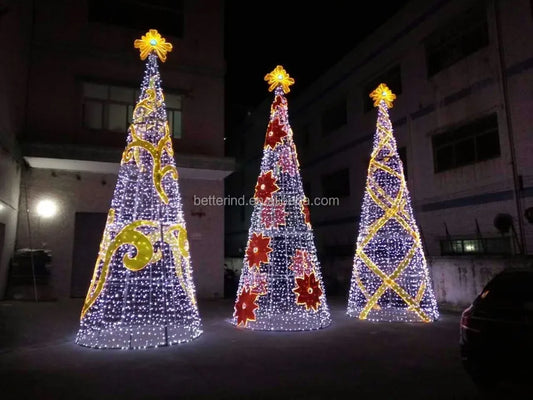 Outdoor LED Christmas Tree for Commercial Street Decorations - Side View