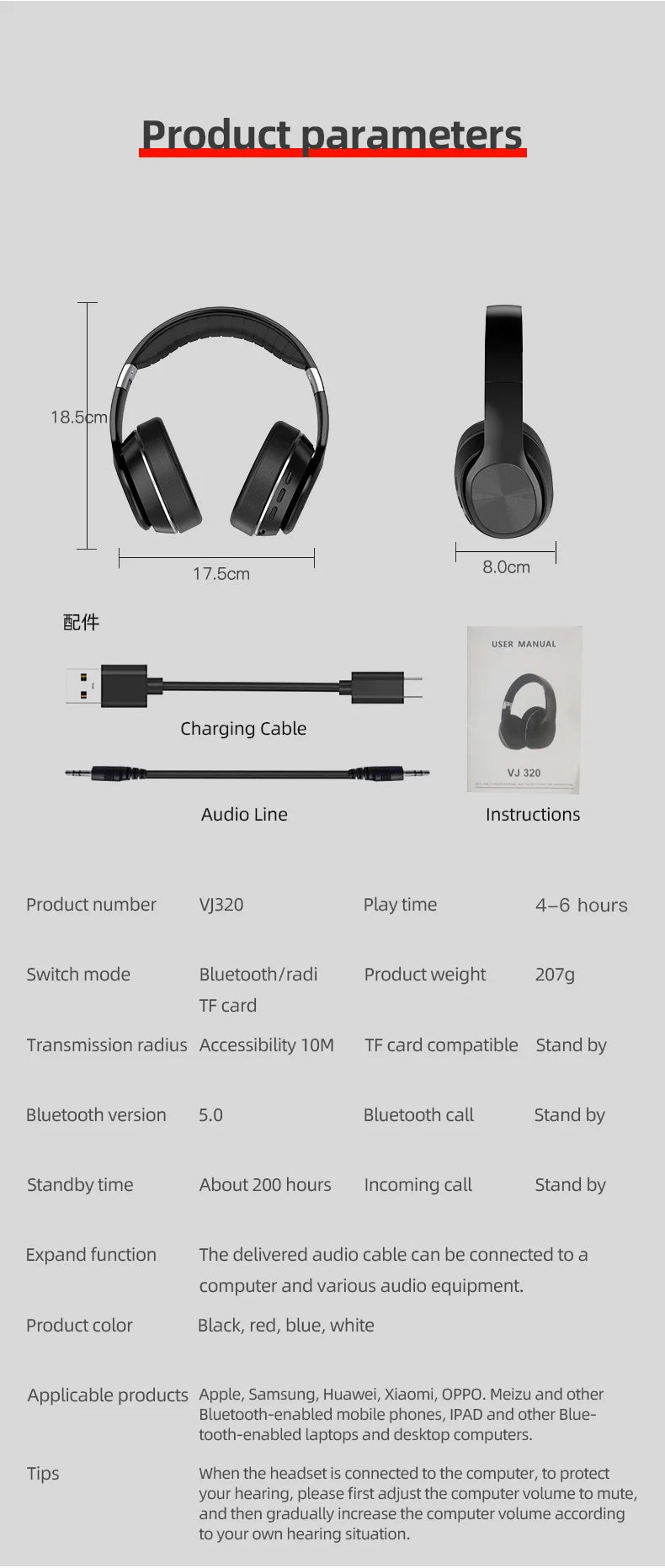 Xiaomi Wireless Headset HiFi Headphones with Mic Foldable Over Ear Bluetooth 5.0 Headphone Support T - Gallery image 15