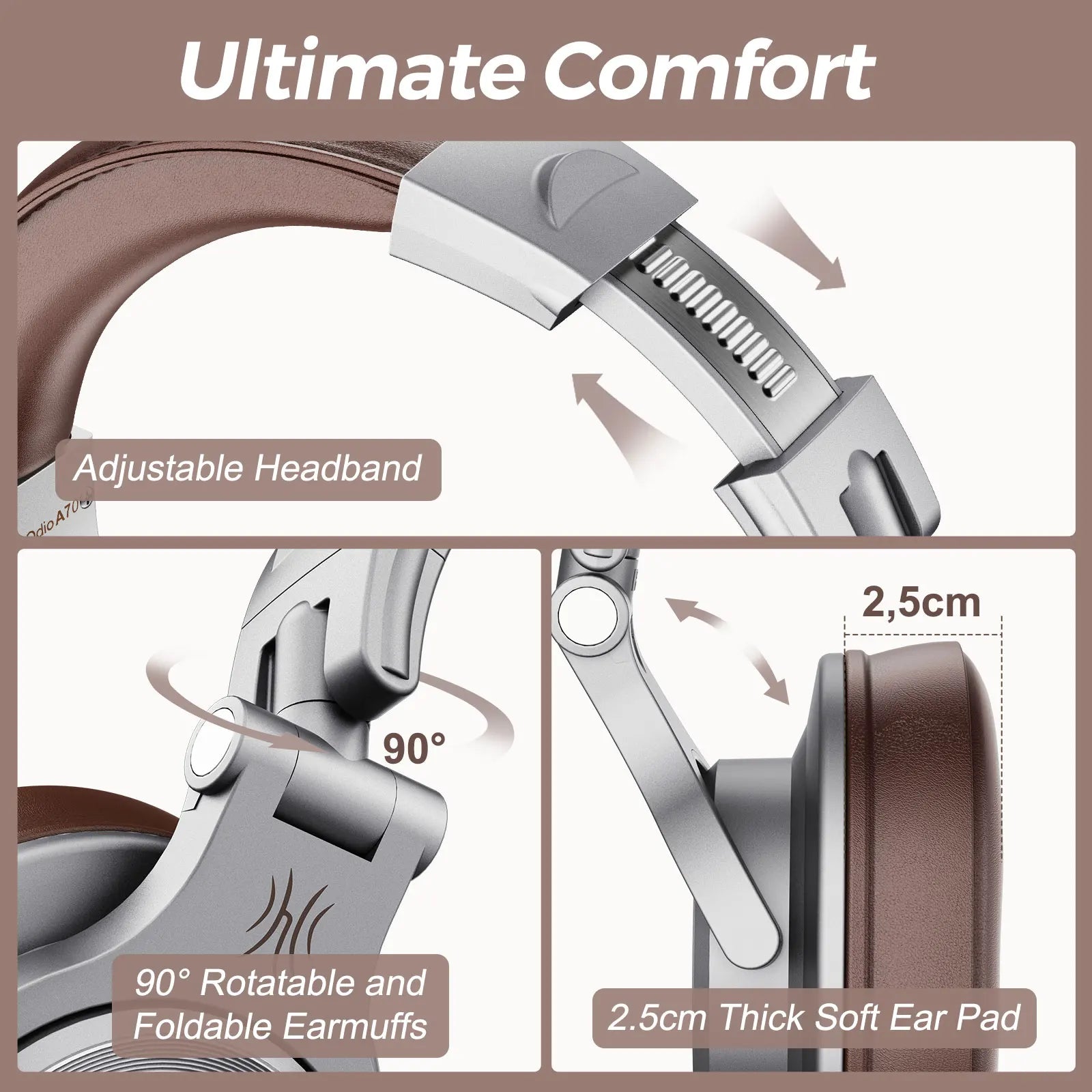 Oneodio Fusion A70 Bluetooth Headphones - Hi-Res Audio Studio DJ - Product Details