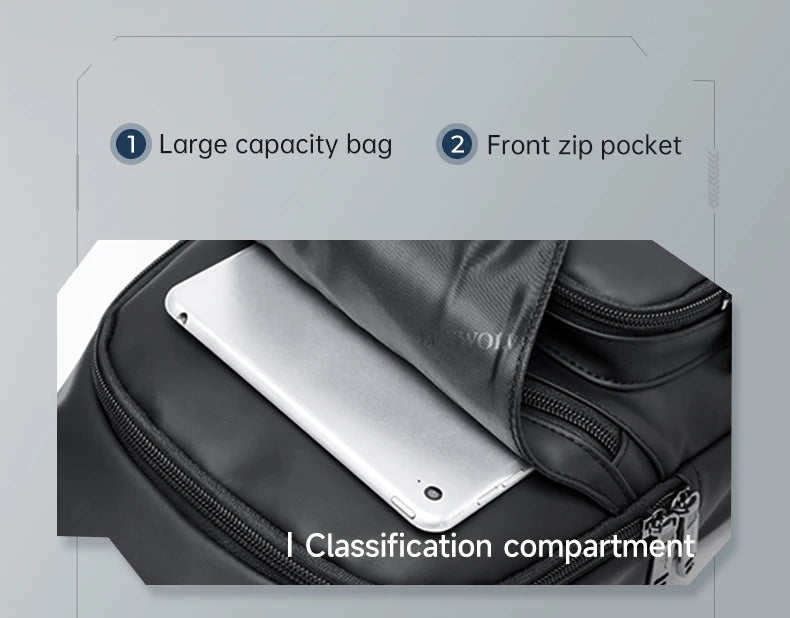 Septwolves Business Thin Printed Leather Crossbody Sling Bag Man