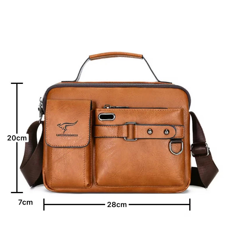 Fashion Men's Shoulder Bag PU Leather Handbag Business Briefcase