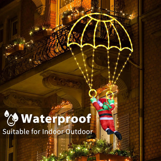 Christmas Parachute Light with Santa Claus 8 Mode Hanging Xmas Lamp fo - Main View