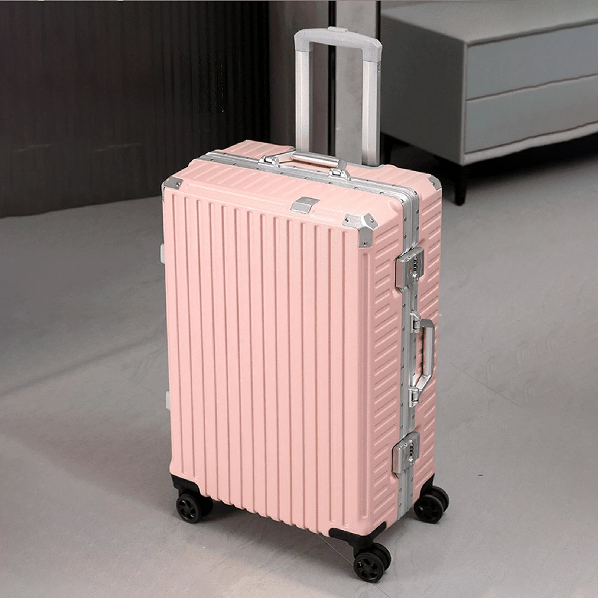 Trolley Luggage 20 24 26 28 Inch Aluminum Frame Rolling Luggage Case USB Travel Suitcase on Wheels C - Gallery image 12