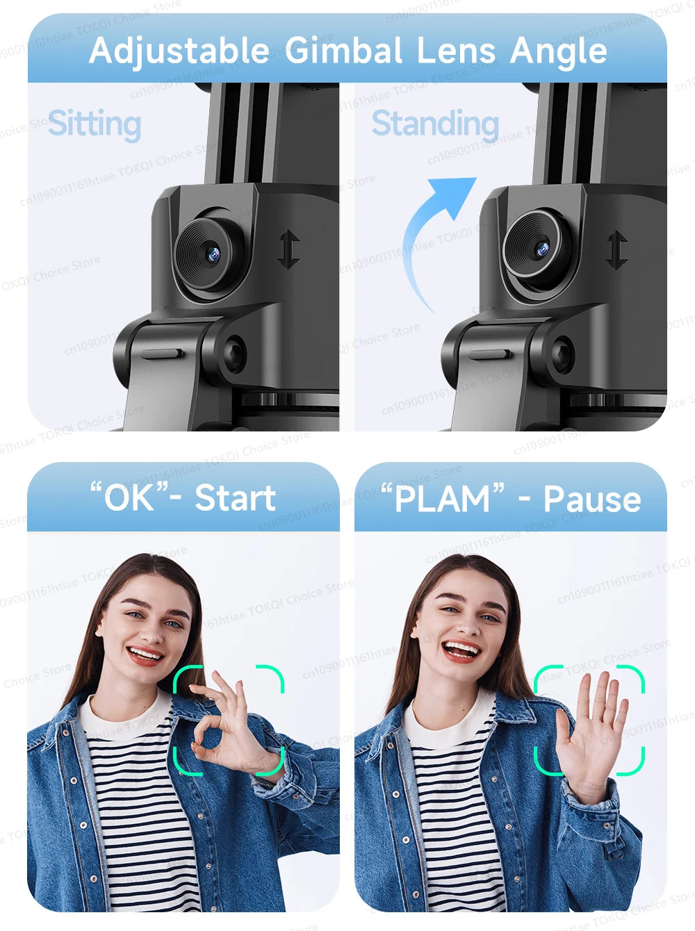 AI Tracking Gimbal - 360° Auto Rotate Selfie Stick | TOKQI - View 14