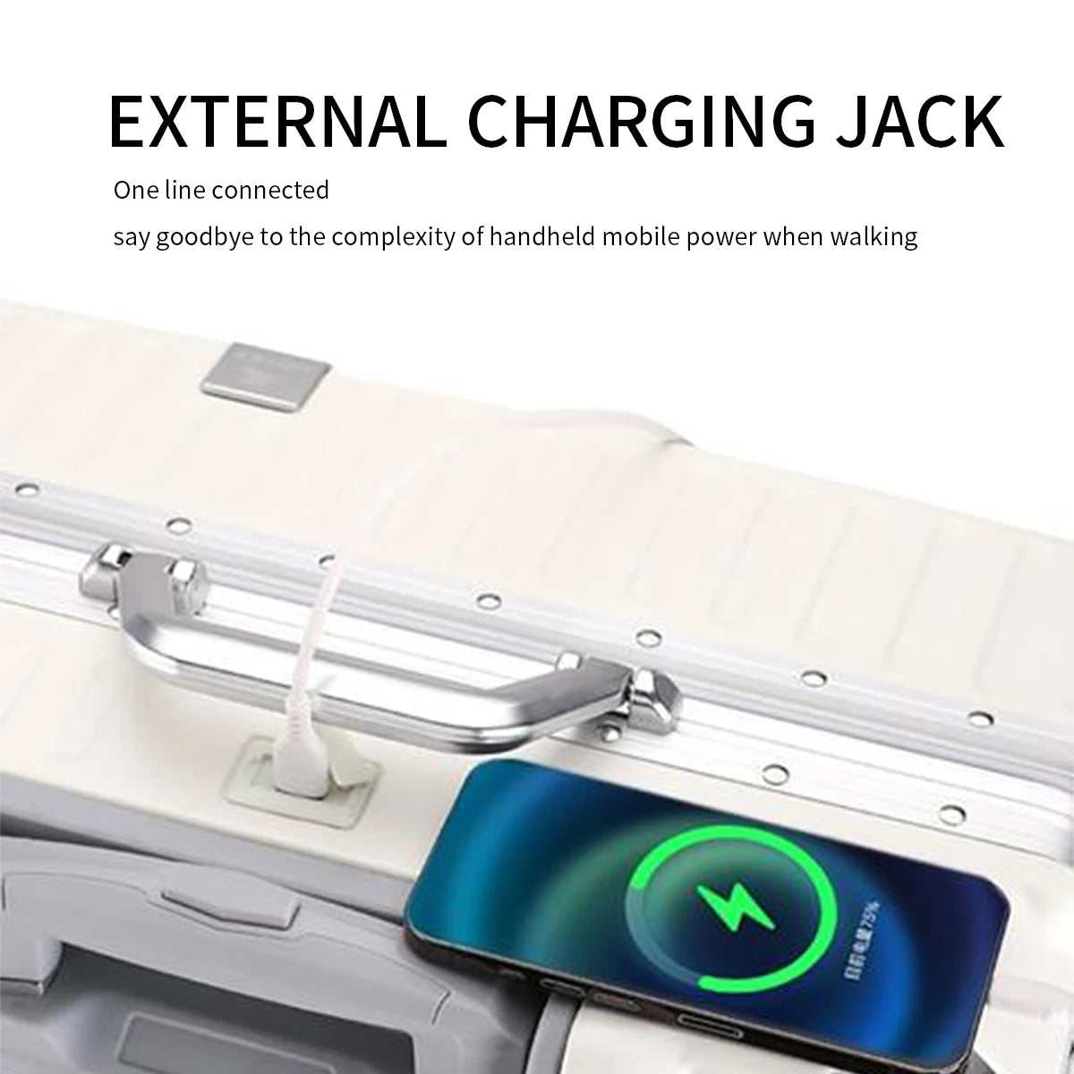 Trolley Luggage 20 24 26 28 Inch Aluminum Frame Rolling Luggage Case USB Travel Suitcase on Wheels C - Gallery image 21