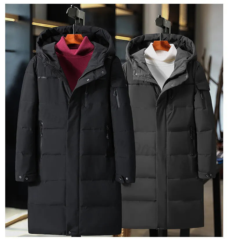 Luxury Men Down Jackets Fashion Hooded Collar Work Warm Down Filled Coat Casual Business Lightweight - Gallery image 7
