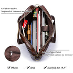 Genuine Leahther Men Briefcase Portable Office Handbag for L...