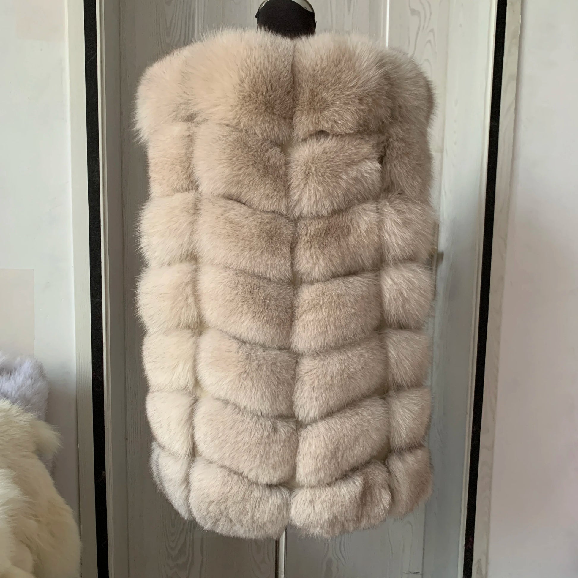 Natural fox fur vest ladies winter autumn coat warm vest made of natural fur wom - View 30