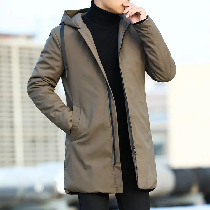 Autumn Winter Men's Trench Coat Male Windbreaker Outerwear Jaquet Man Coat Men Casual Thicken Warm Hooded Parkas Men Jackets - Features and Specifications