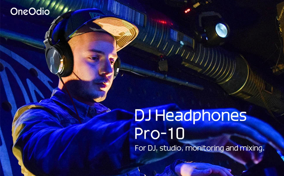 Oneodio Pro 10 DJ Headphones - Studio Monitor Over Ear Wired HiFi - Product Details