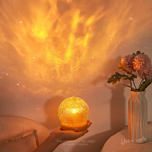 2025 New Water Ripple Projector Night Light Crystal Mood Lamp Home Bed - Main View