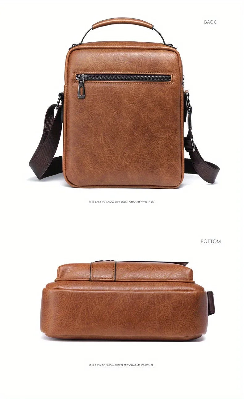 Men's Crossbody Bags Business Flap Male Solid Messenger Bag Travel