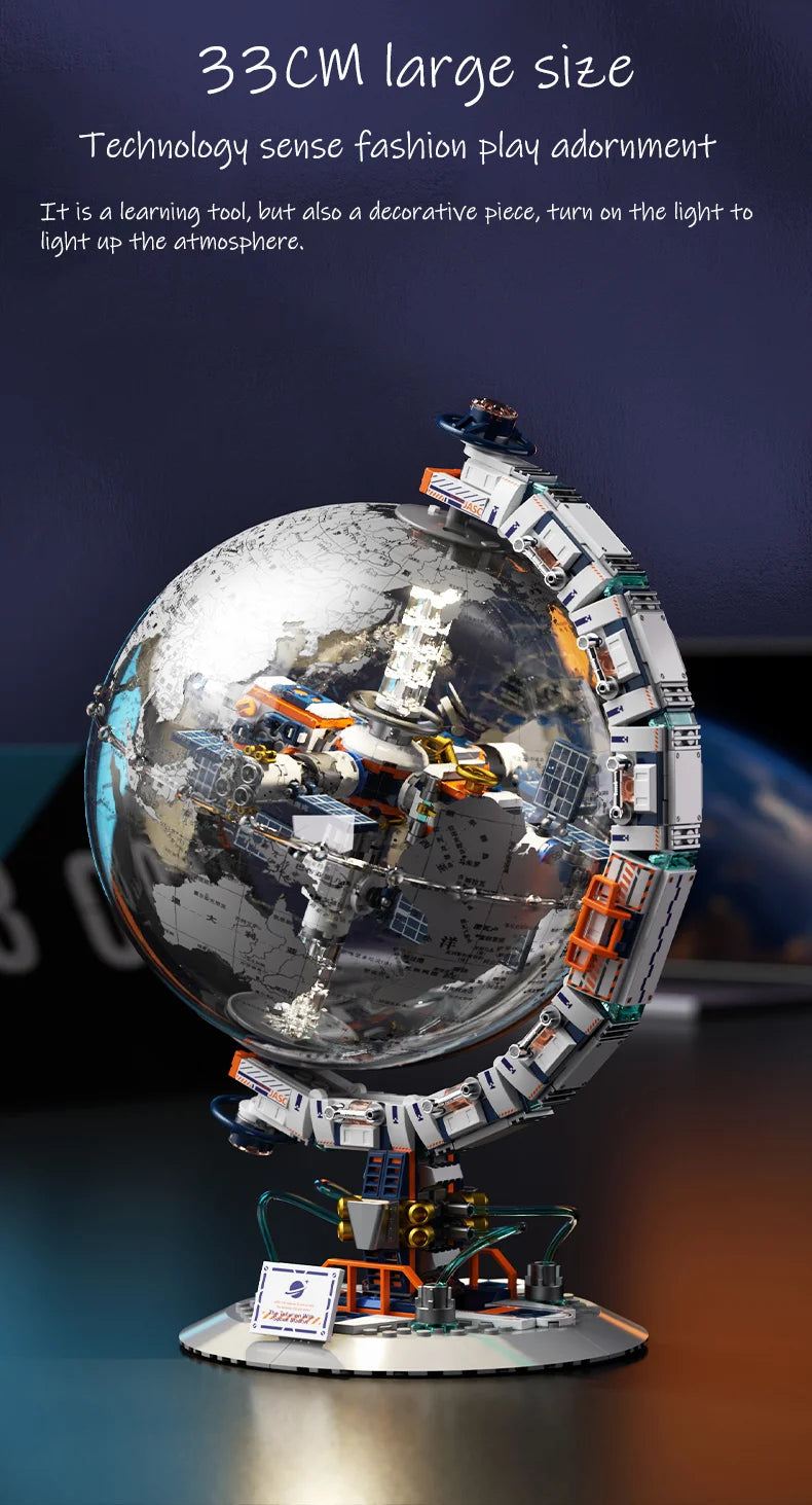 CK003 Space Tide Play series Dawn Dawn Globe collectible grade building blocks assembled adult stude - Gallery image 14