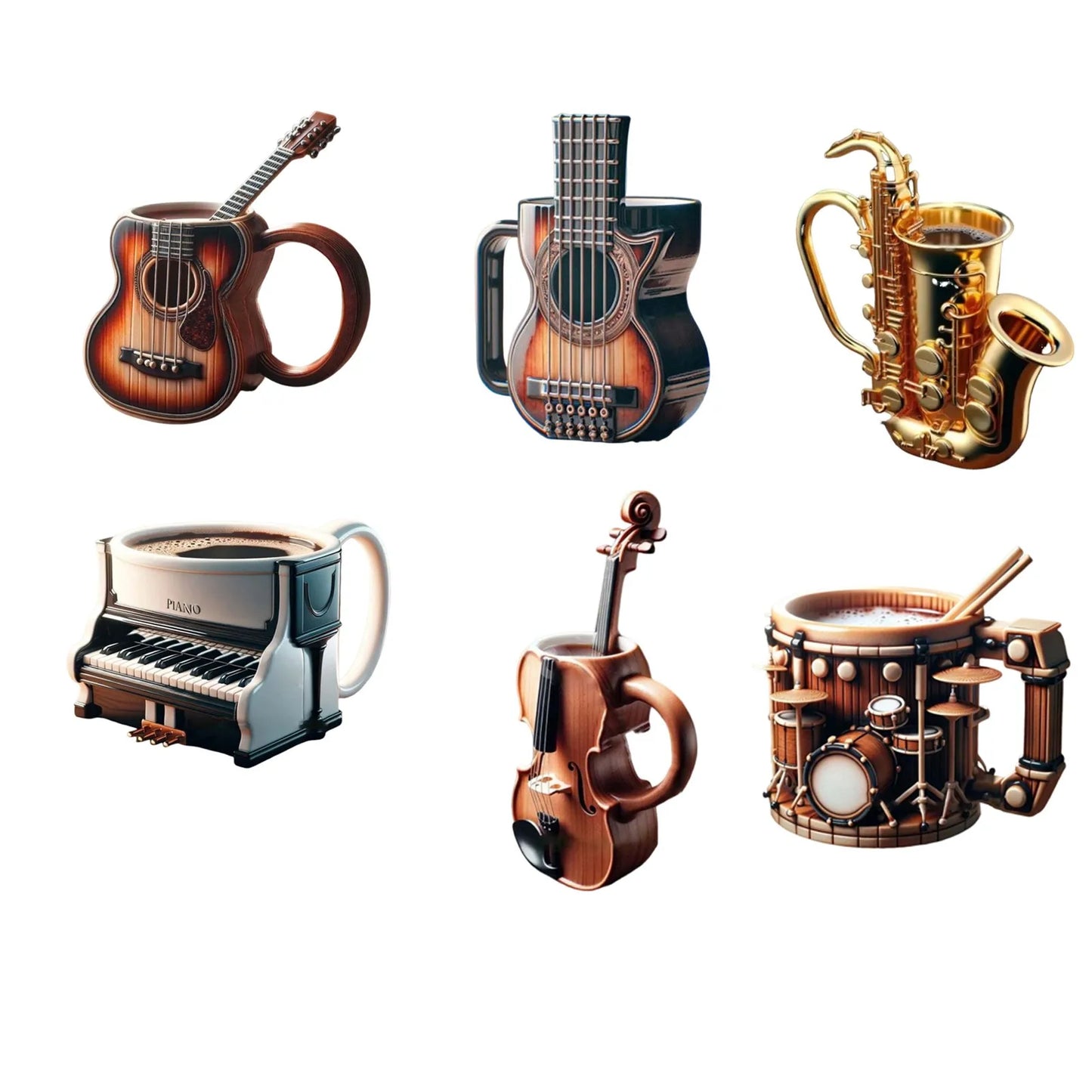 Guitar Coffee Mug - Musical Instrument Ceramic Cup | Gift - Features
